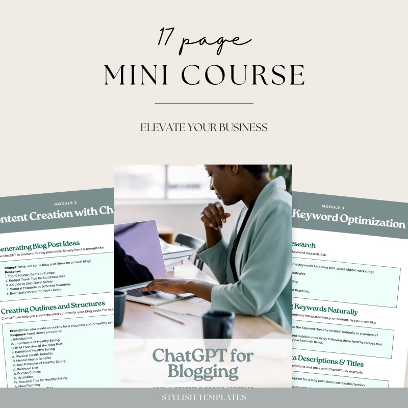 ChatGPT For Blogging 17-page Guide | Digital Download For Content Creators