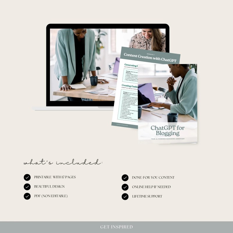 ChatGPT For Blogging 17-page Guide | Digital Download For Content Creators