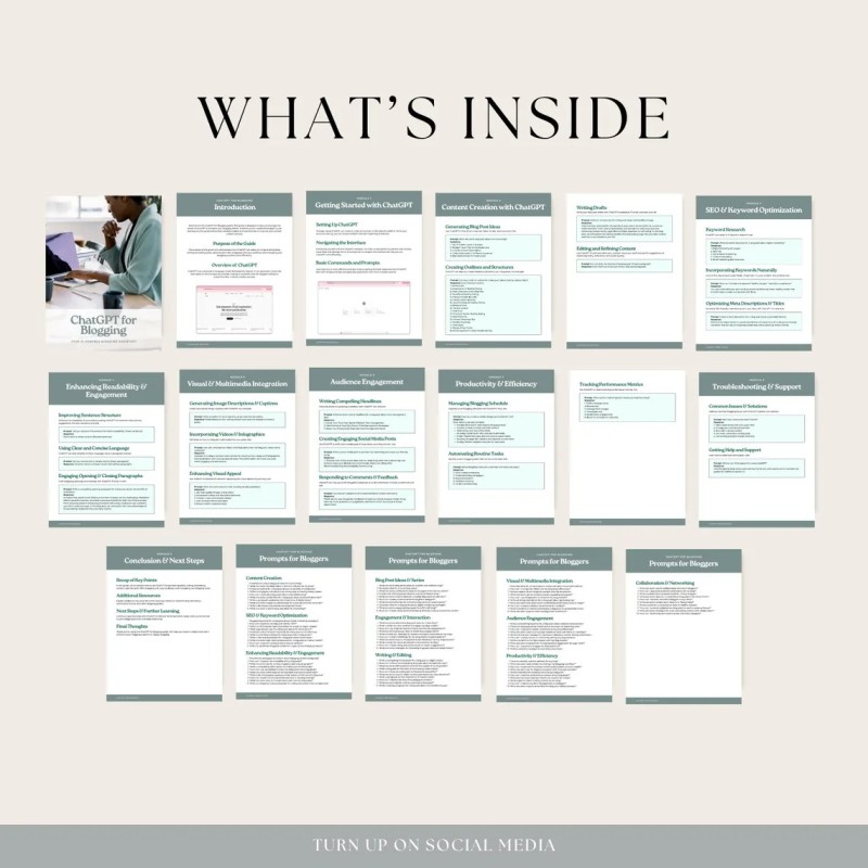 ChatGPT For Blogging 17-page Guide | Digital Download For Content Creators
