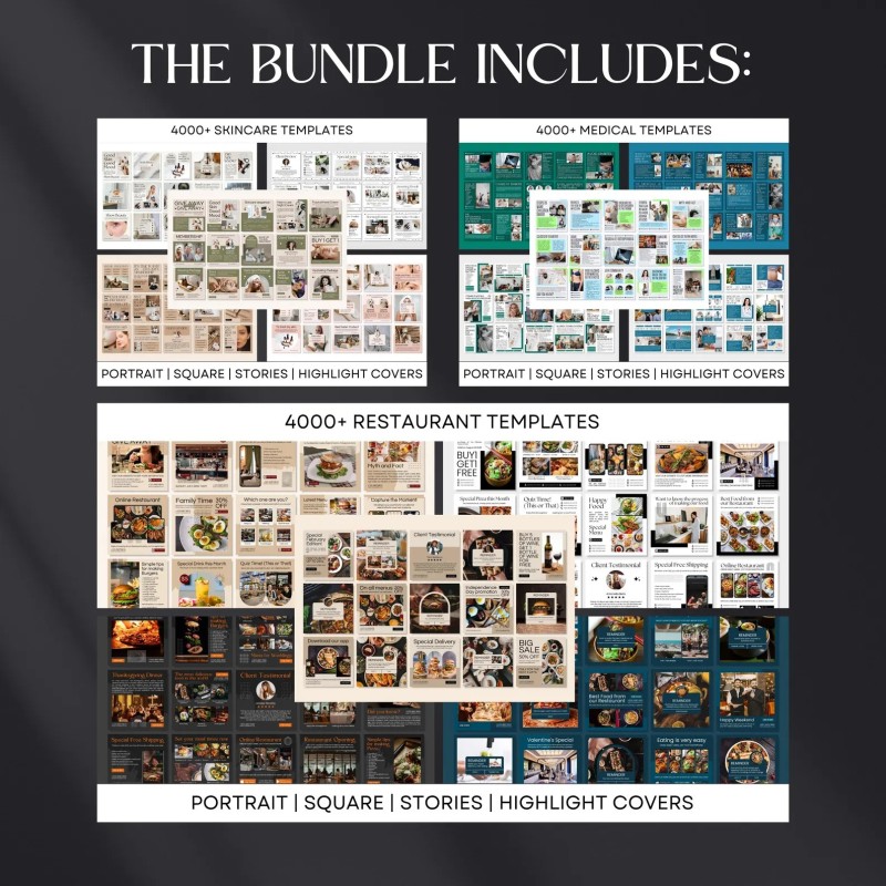 PLR MRR 60,000+ Instagram Templates Bundle | Canva Social Media Kit | Resell Rights Editable IG Posts Stories Covers | PLR Digital Products with Master Resell Rights