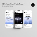 Enterprise Style & Software Tech Social Media Posts | Canva Free Editable Templates | 32 Professional Tech Social Media Templates Digital Download