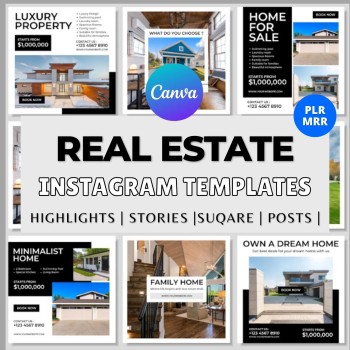 55,000+ Canva Instagram Templates Social Media Kit | PLR & MRR Rights | Resellable Digital Products for Social Media Sellers