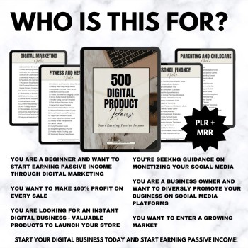 500 Digital Product Ideas Bundle, MRR PLR Passive Income Guide, Etsy Bestsellers to Sell, Small Business Digital Download, DFY Ideas