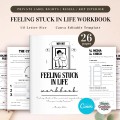 PLR Feeling Stuck in Life Workbook for Commercial Use, Printable and Editable Template, Feeling Trapped Worksheets, Self-Growth