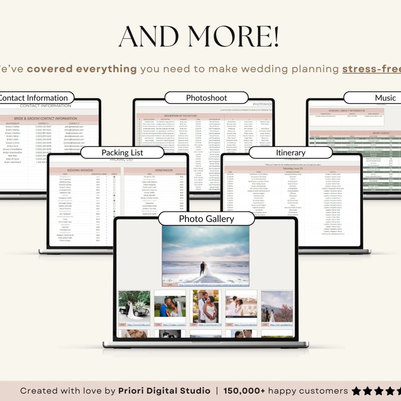 Wedding Planner Spreadsheet Wedding Budget Tracker Wedding Timeline Checklist Guest List Tracker Wedding Itinerary Seating Plan Wedding Gift
