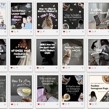 400+ Faceless Instagram Carousel Templates Canva | Aesthetic IG & TikTok Slides | PLR MRR Digital Product to Resell