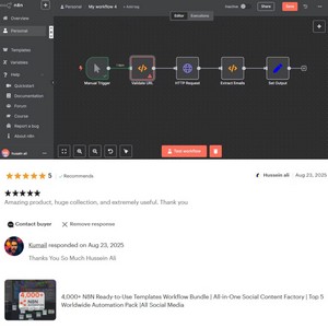 4000+ n8n Automation Templates Mega Bundle | AI & Social Media Workflows | Content Creation, Marketing, Business Automation Toolkit.