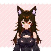 Black Wolf Girl Vtuber Model: Fully Rigged, Customizable (PNGTuber)