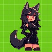 Black Wolf Girl Vtuber Model: Fully Rigged, Customizable (PNGTuber)