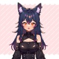 Black Wolf Girl Vtuber Model: Fully Rigged, Customizable (PNGTuber)