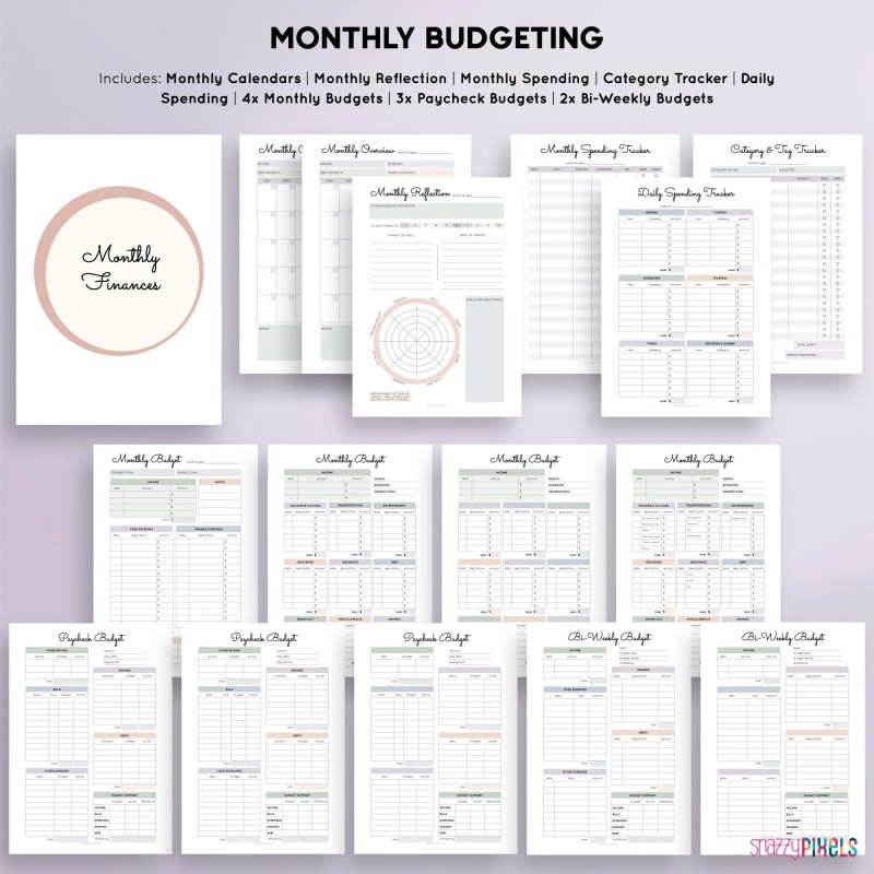 Budget Planner Printable PDF (Neutrals), Financial Planner Printable, Budgeting Binder, Finance Tracker Bundle, Paycheck Budget Template