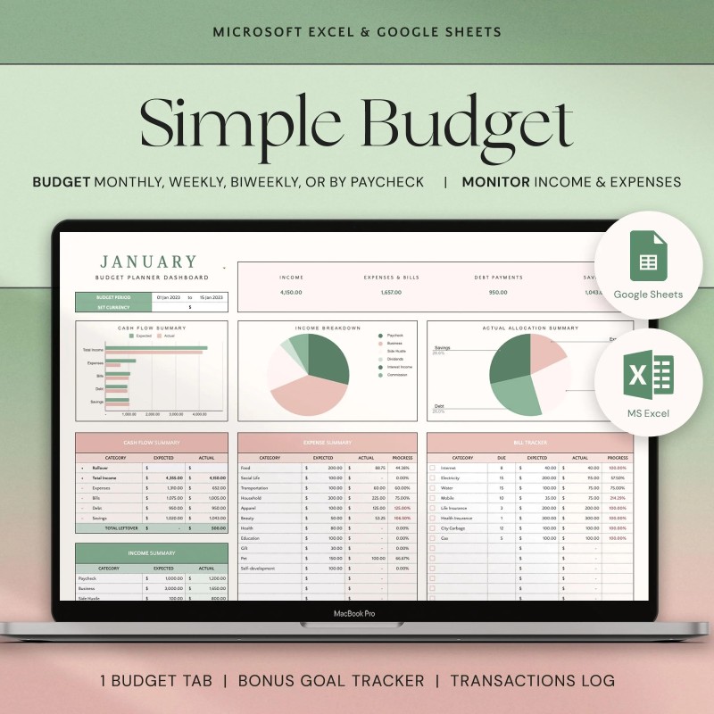 Budget Planner Google Sheets Monthly Budget Spreadsheet Excel Weekly Paycheck Budget Template Biweekly Budgeting by Paycheck Expense Tracker
