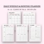 Daily Weekly Monthly Planner Printable: A4, A5, HP (PDF File)