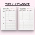 Daily Weekly Monthly Planner Printable: A4, A5, HP (PDF File)