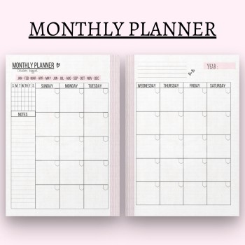 Daily Weekly Monthly Planner Printable: A4, A5, HP (PDF File)