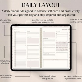 Digital Planner Undated, iPad & Android Planner, GoodNotes Calendar, Daily Weekly Monthly Journal with Stickers, iPad Planner for 2025 2026