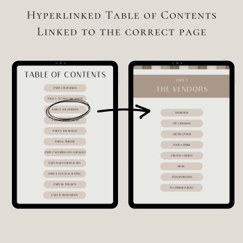 GOODNOTES 160+ Pages Wedding Planner Template Digital Download, PDF format, Minimalist Wedding Planner, Budget, Vision Boards, Hyperlinked