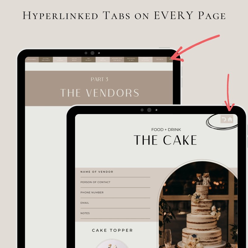 GOODNOTES 160+ Pages Wedding Planner Template Digital Download, PDF format, Minimalist Wedding Planner, Budget, Vision Boards, Hyperlinked