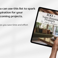 Nano Banana Prompts For Interior Designers, Interior Design AI Prompts, Rendering AI Prompts, Home Decor Templates PDF, Prompts For Interior