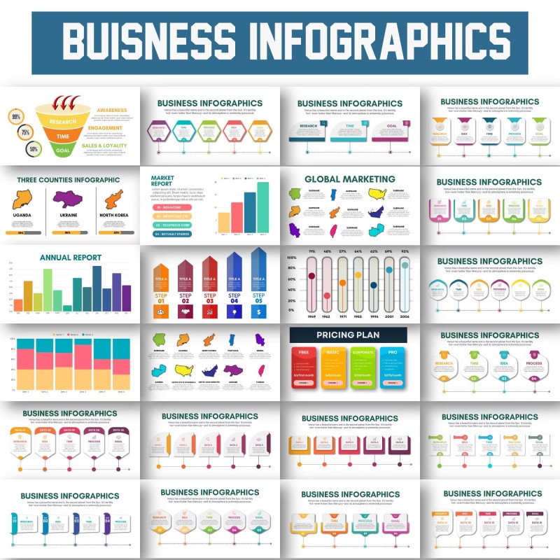 PowerPoint Template Bundle Fully Editable Templates | Infographics PowerPoint Templates | Presentation Template | PPTX Infographics