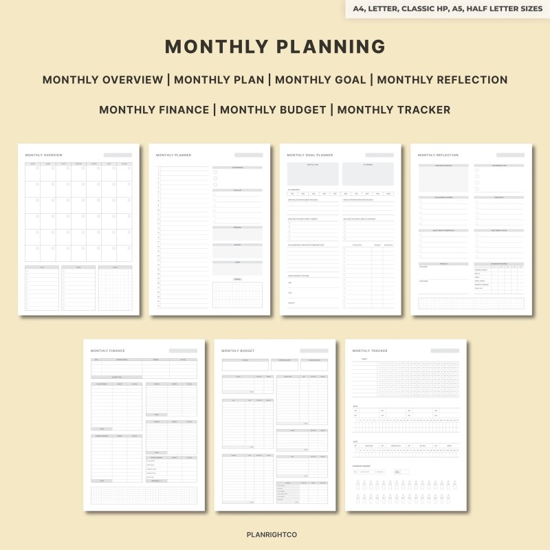 Printable Bullet Journal Pages & Bujo Template | Undated Daily Weekly Monthly Trackers | Habit Mood Anxiety Log A4 A5 Letter | Journal Kit
