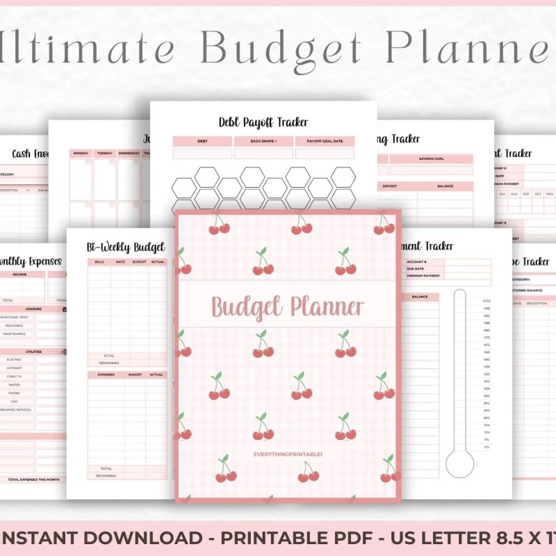 Printable Monthly Budget Planner: Bill Tracker, Savings & Debt (PDF Download)