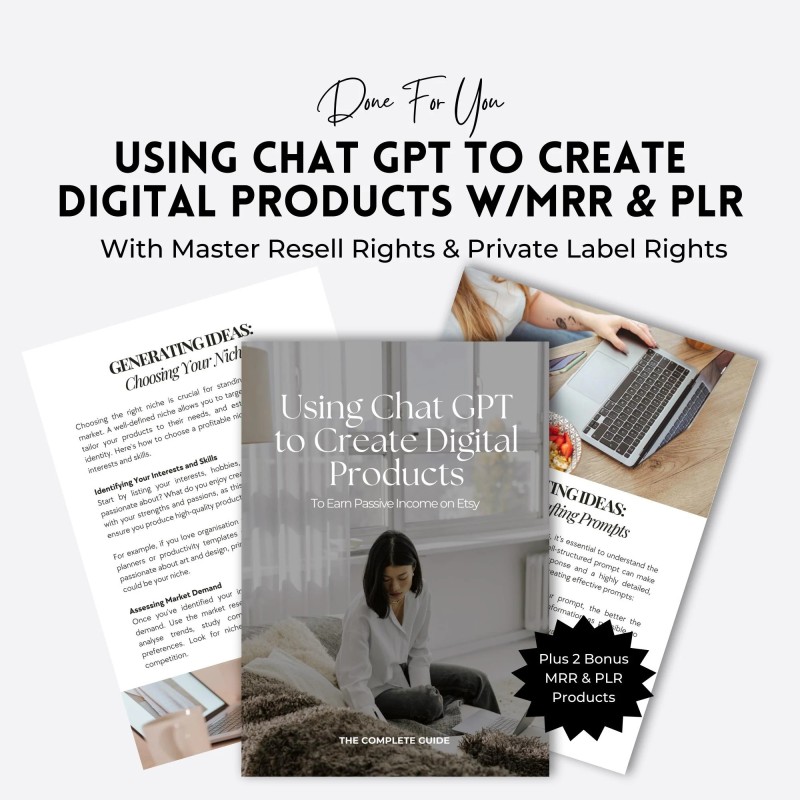 ChatGPT Digital Product Guide Canva eBook with MRR PLR