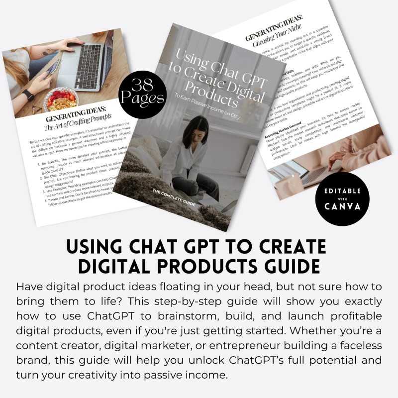 ChatGPT Digital Product Guide Canva eBook with MRR PLR