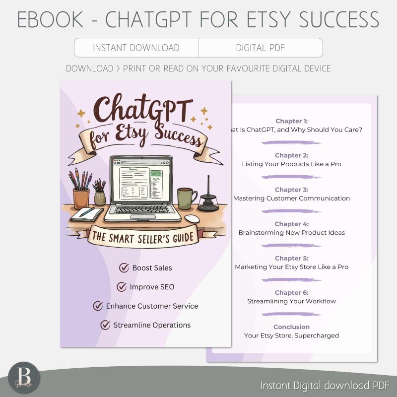 ChatGPT for Etsy Success: Smart Seller's Guide | Digital Download | AI Marketing | SEO Tips | Product Description Help | Algorithm