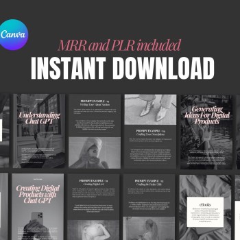 Create Digital Products with ChatGPT  AI eBook for Product Ideas & Strategy  Editable pdf + Canva Crash Course  PLR MRR Included