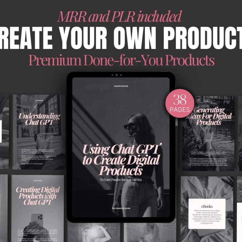 Create Digital Products with ChatGPT  AI eBook for Product Ideas & Strategy  Editable pdf + Canva Crash Course  PLR MRR Included