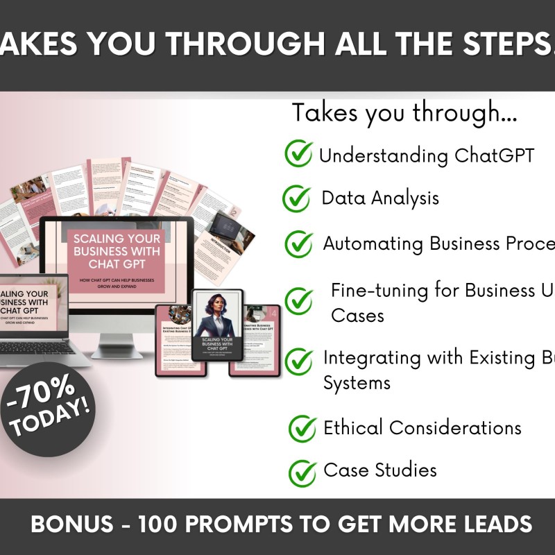 Scaling Your Business With ChatGPT Ebook with Master-Resell-Rights, DFY ChatGPT for Business Growth Guide PLR, AI Ebook Ready-to-resell