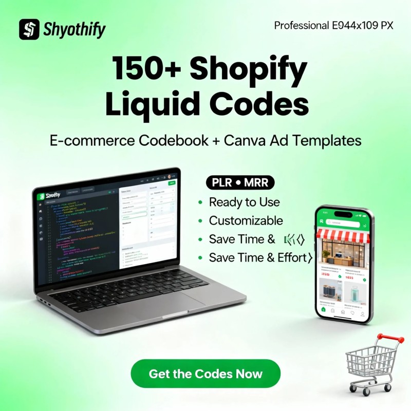 Shopify Liquid Codebook bundle - 150+ Customizable Website Codes PLRMRR - All themes compatible - work for all templates (Digital Download)